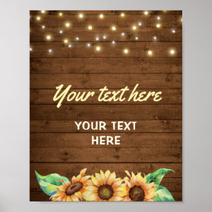 Affiche Mariage Chic Tournesol Fête de Naissance Anniversa