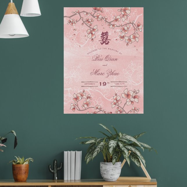 Affiche Mariage chinois à deux fleurs de pêche (Salon 1)