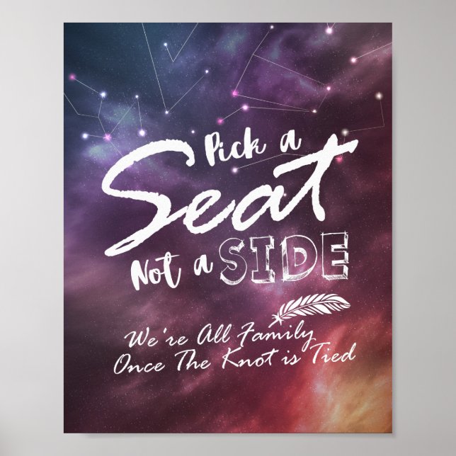 Affiche Mariage Choisissez Un Siège Pas Un Côté Étoiles Ga (Devant)