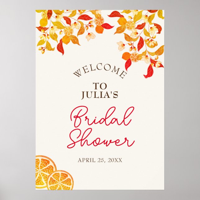 Affiche Mariage Citronné Frais Feuillage Citronné (Devant)