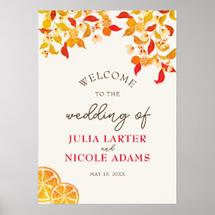 Affiche Mariage Citronné Frais Feuillage Citrus