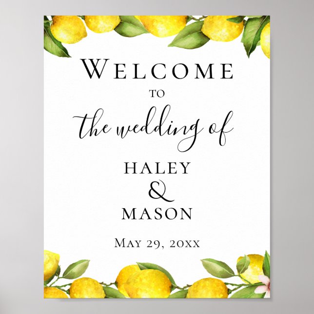 Affiche Mariage Citrus Orchard Bienvenue (Devant)
