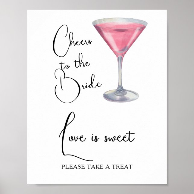 Affiche Mariage civil Cocktail L'amour est doux (Devant)