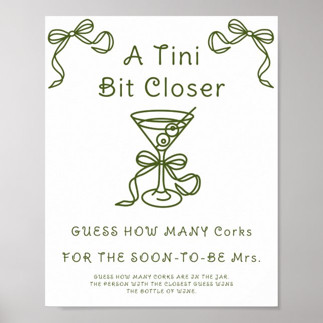 Affiche Mariage civil Martini Combien de bouchons  (Devant)