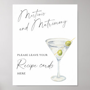 Affiche Mariage civil Martini Votre carte de recette ici