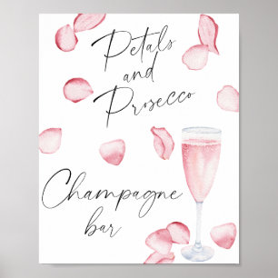 Affiche Mariage civil rose prosecco - Bar à champagne