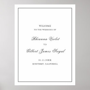 Affiche Mariage Classique aux Frontières Noir et Blanc Int