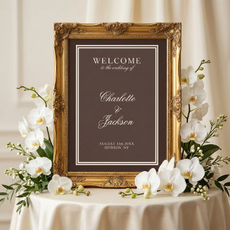 Affiche Mariage Classique Brun Foncé Vieille Fortune