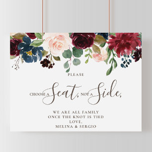 Affiche Mariage Classique Élégant Choisissez un Siège et n