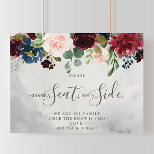 Affiche Mariage Classique Élégant Choisissez un Siège et N