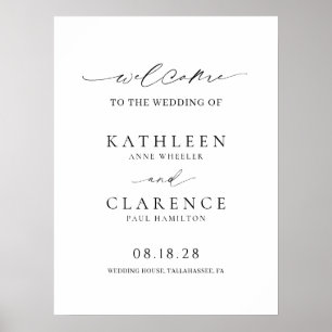 Affiche Mariage classique noir et blanc élégant