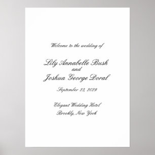 Affiche Mariage Classique Noir et Blanc Intemporel