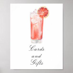 Affiche Mariage cocktail - Cartes et cadeaux