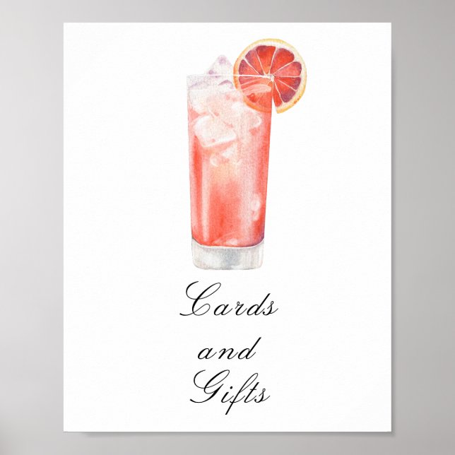 Affiche Mariage cocktail - Cartes et cadeaux (Devant)