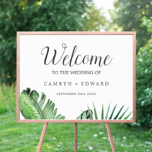 Affiche Mariage d'accueil Wild Tropical Palm