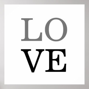 Affiche Mariage d'amour de script noir gris