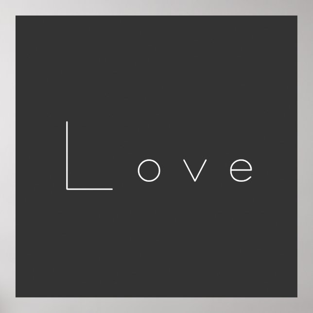 Affiche Mariage d'amour gris blanc élégant (Devant)