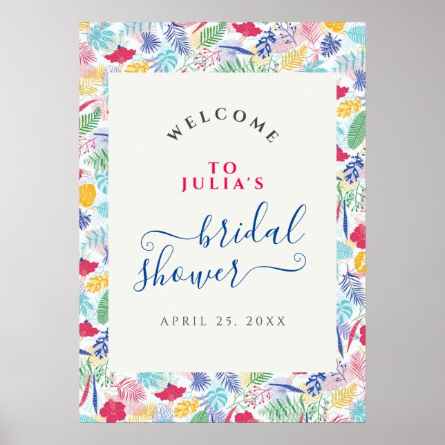 Affiche Mariage dans la Forêt Tropicale Sauvage Rose Bleu  (Devant)