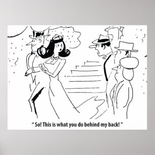 Affiche Mariage dans son dos, Humoristique