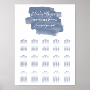 Affiche Mariage d'aquarelle bleu foncé