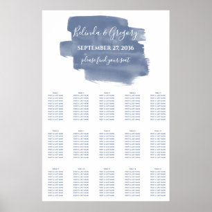 Affiche Mariage d'aquarelle bleu foncé