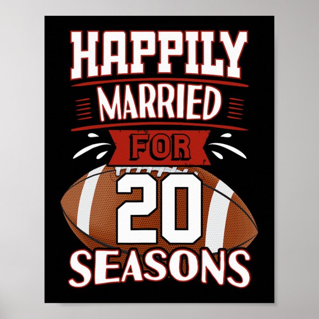 Affiche Mariage de 20 ans - 20e anniversaire Idée cadeau T (Devant)