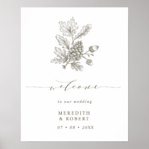 Affiche Mariage de automne Acorn & Pinecone Succursale Bie