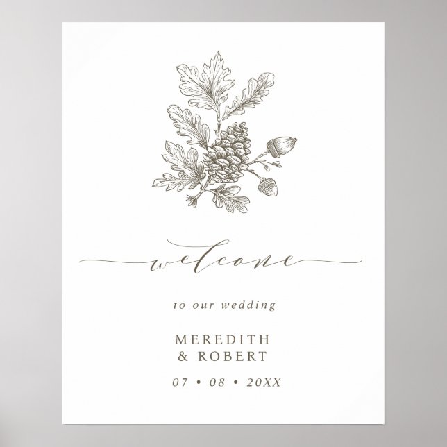 Affiche Mariage de automne Acorn & Pinecone Succursale Bie (Devant)