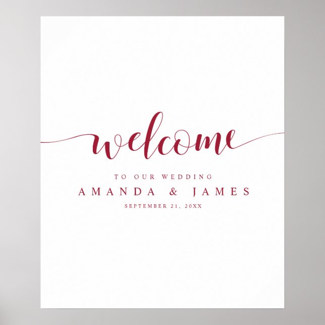 Affiche Mariage de automne simple et moderne Bourgogne (Devant)