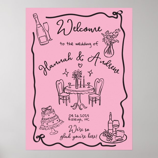 Affiche Mariage de bienvenue de Hannah arbalète ondulée (Devant)