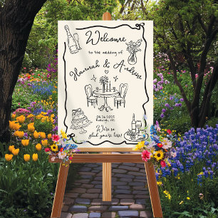 Affiche Mariage de bienvenue de Hannah arbalète ondulée