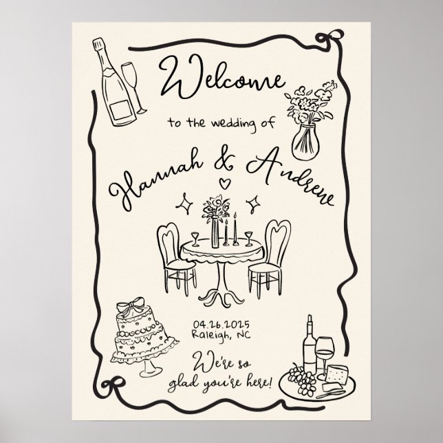 Affiche Mariage de bienvenue de Hannah arbalète ondulée (Devant)