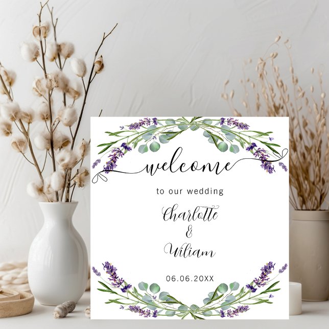 Affiche Mariage de bienvenue Lavender eucalyptus (Créateur téléchargé)