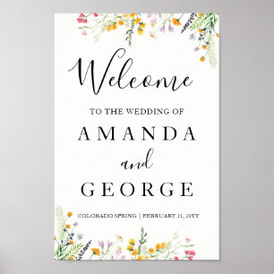 Affiche Mariage de bienvenue signe de printemps fleur sauv