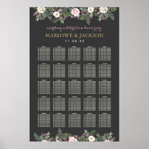 Affiche Mariage de Boho floral foncé et moody