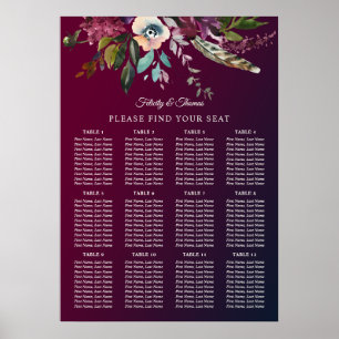 Affiche Mariage de Bourgogne Floral  Modèle