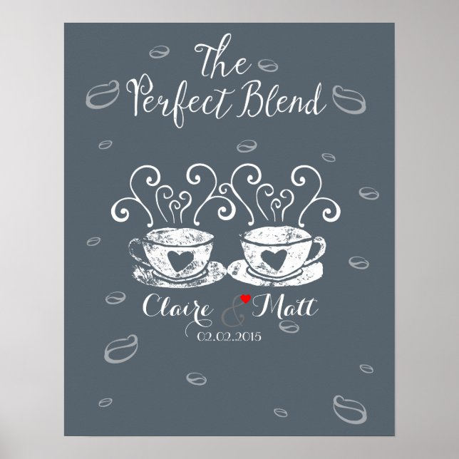 Affiche Mariage de café chantant Guest Book Alternative (Devant)