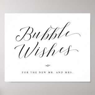 Affiche Mariage de calligraphie - Bulles nouvellement mari