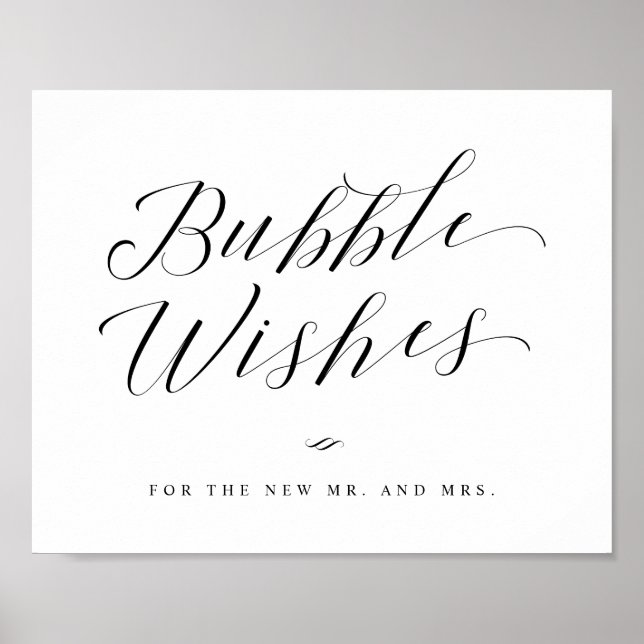 Affiche Mariage de calligraphie - Bulles nouvellement mari (Devant)