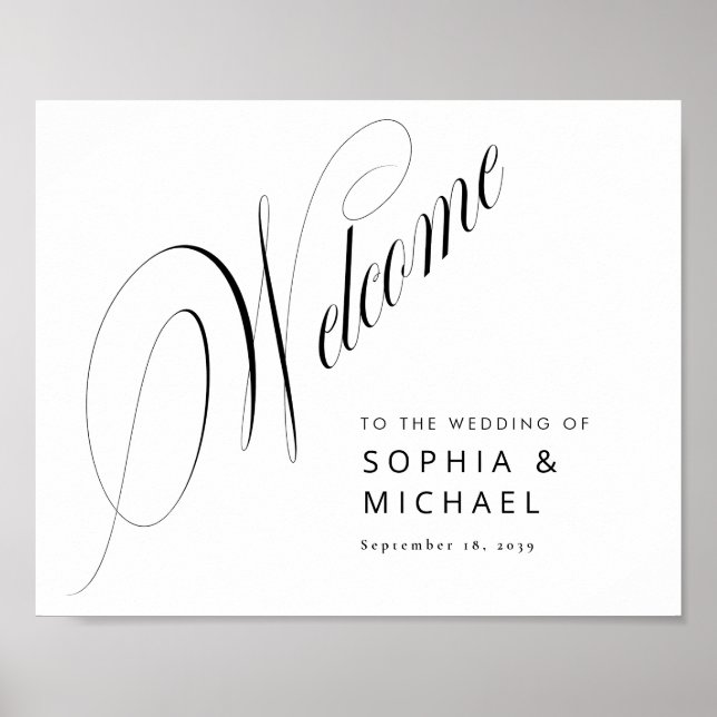 Affiche Mariage de calligraphie de script romantique Affic (Devant)