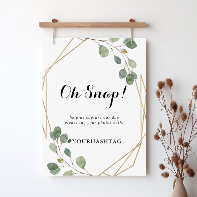 Affiche Mariage de calligraphie géométrique or Oh Snap (Créateur téléchargé)