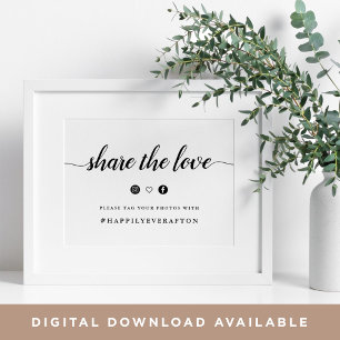 Affiche Mariage de calligraphie noir et blanc