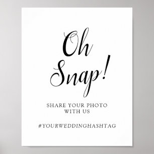 Affiche Mariage de calligraphie "Oh Snap !" Plaque