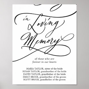 Affiche Mariage De Calligraphie Romantique En Mémoire Amou