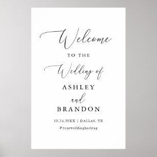 Affiche Mariage de calligraphie simple rustique