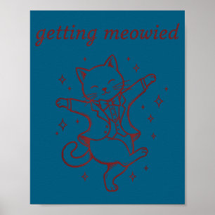 Affiche Mariage de chat méowie homme drôle mariée mari