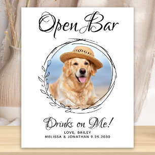 Affiche Mariage de chien avec boissons personnalisées sur 