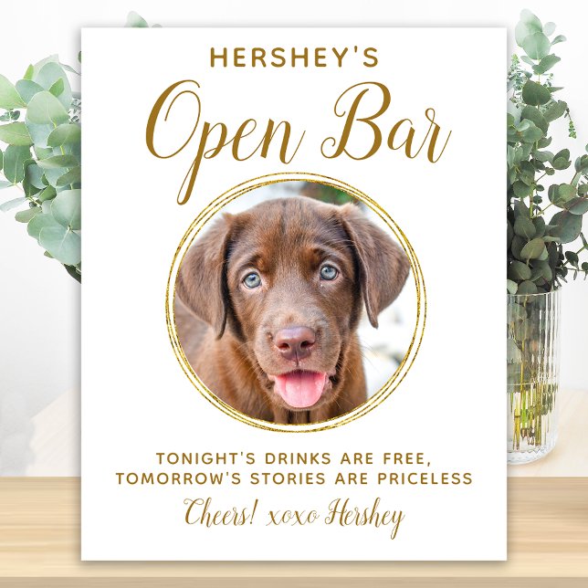 Affiche Mariage de chien Bar à boissons ouvert Photo de ch (Créateur téléchargé)