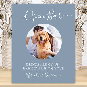 Affiche Mariage de chien personnalisé avec photo Dusty Blu