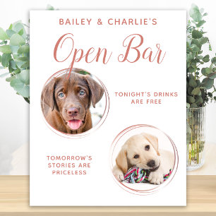 Affiche Mariage de chiens Bar ouvert Photo 2 Boissons Rose
